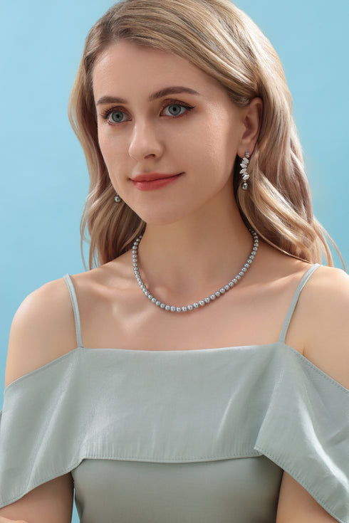 5-6mm Grey Freshwater Pearl Strand Necklace - House Of Pearls